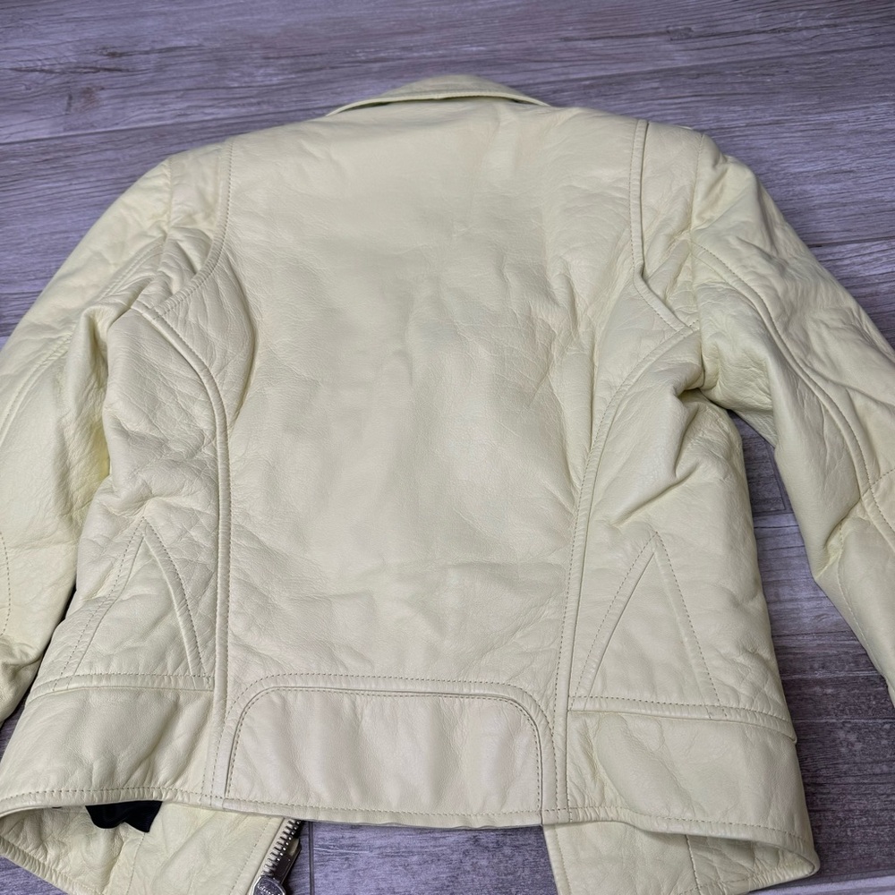BALENCIAGA Neon Leather Moto Jacket Size 36 - Picture 11 of 13